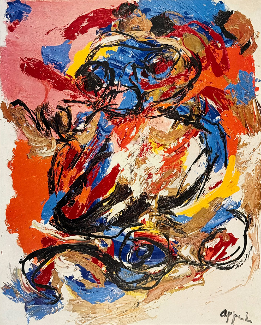 Karel Appel kunstdruk Zonder Titel uit 1978