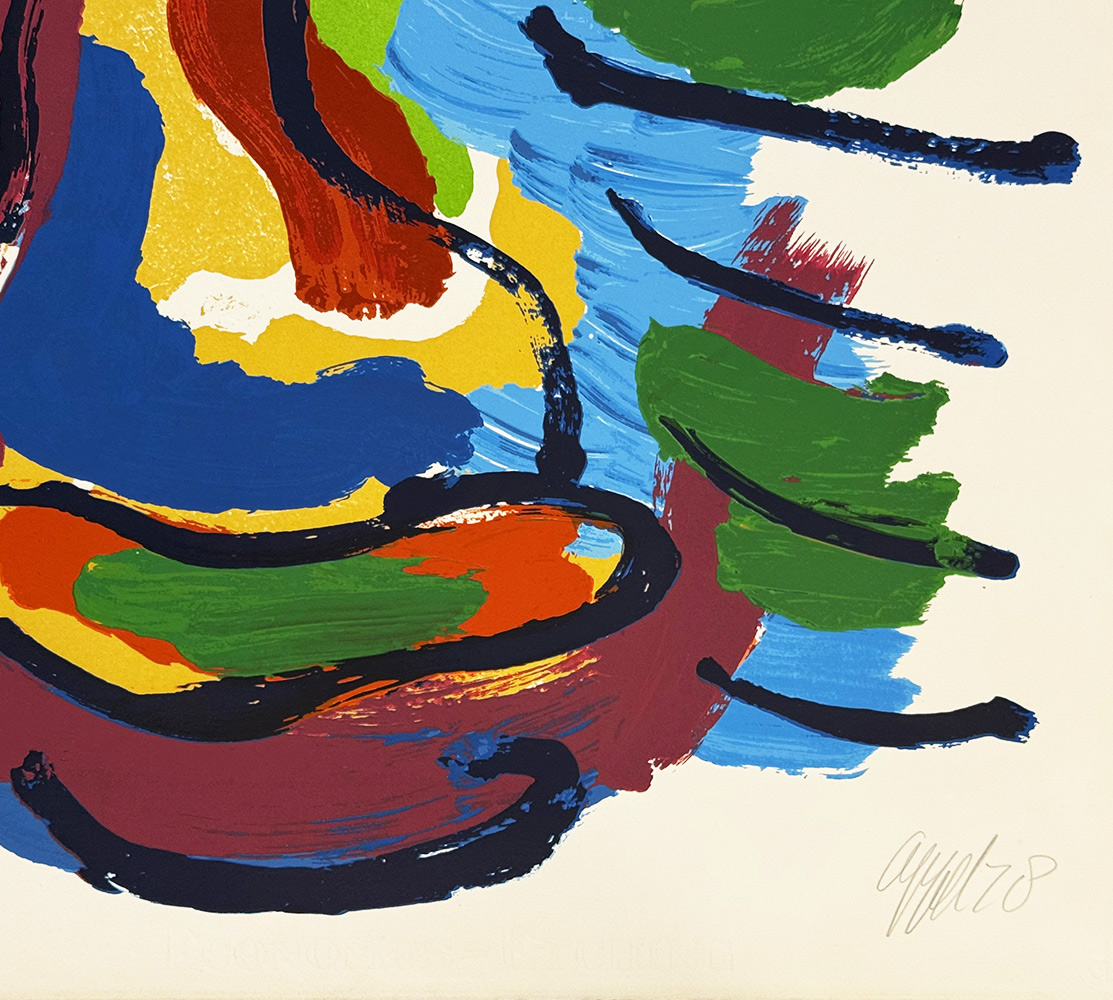 Karel Appel Zwevend Hoofd zeefdruk Henk van der Vet