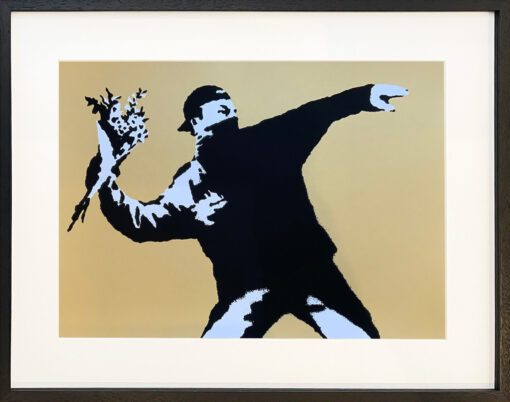 Banksy, West Country Prince zeefdruk Love is in the air of flower thrower