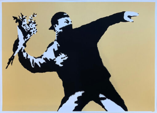 Banksy, West Country Prince zeefdruk Love is in the air of flower thrower