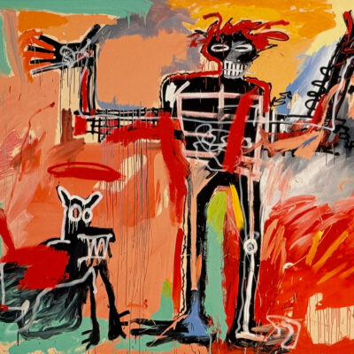 Basquiat Boy and Dog in a Johnnypump