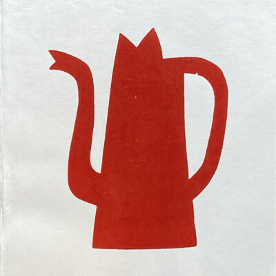 Klaas Gubbels houtdruk rode kroonketel kroonkan