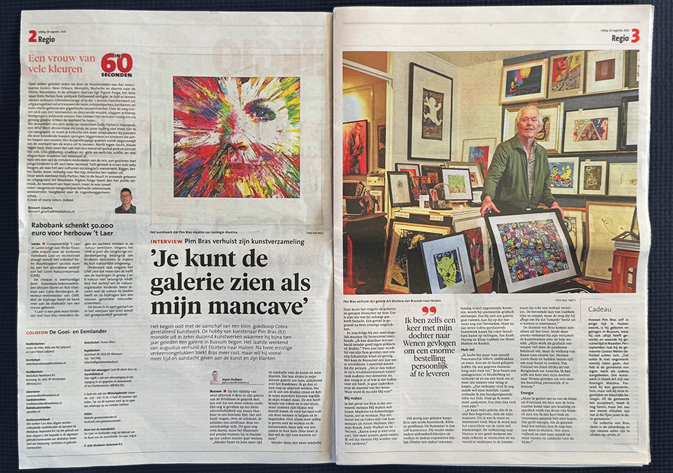 Gooi- en Eemlander Verhuizing galerie Art Etcetera naar Huizen