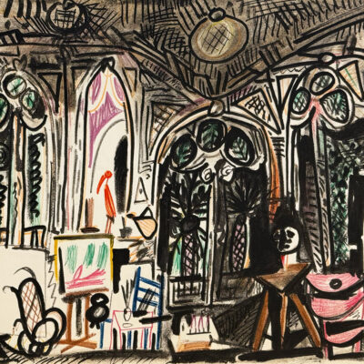 Pablo Picasso lithografie van het Atelier Californie in Cannes