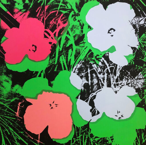 Andy Warhol Flowers zeefdruk green pink